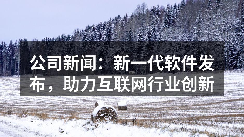 公司新闻:新一代软件发布,助力互联网行业